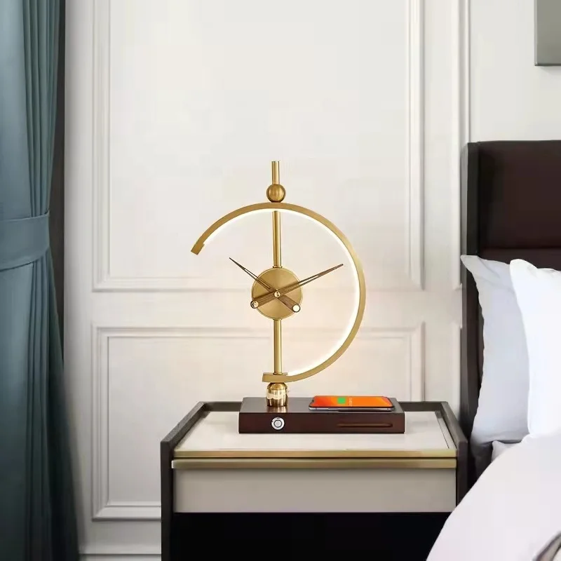 2026 Trending Product Wireless Charger Lamp With Phone Holder Art Designed Led Table Lamps Home Decor