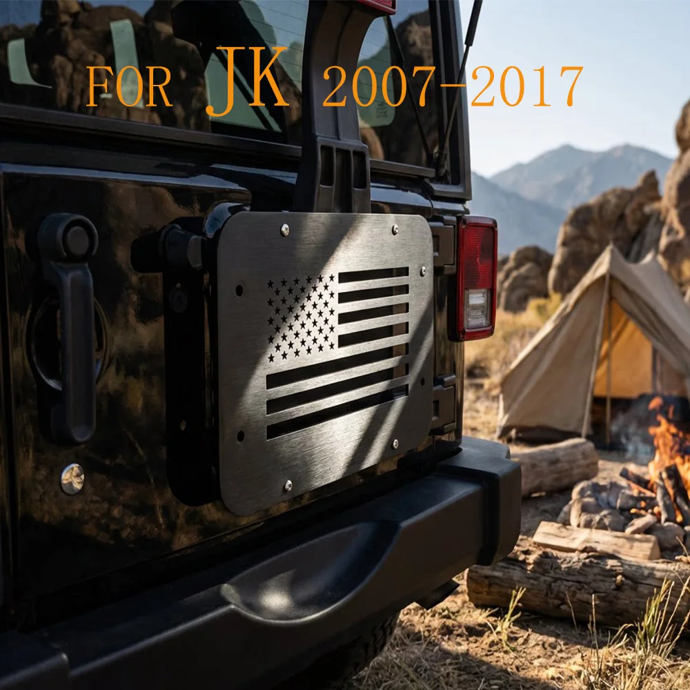 

For Jeep Wrangler JK 2007-2017 Spare Tire Carrier Delete Filler Plate Cover Tailgate Plug Rubber Metal Car Exterior Accessories