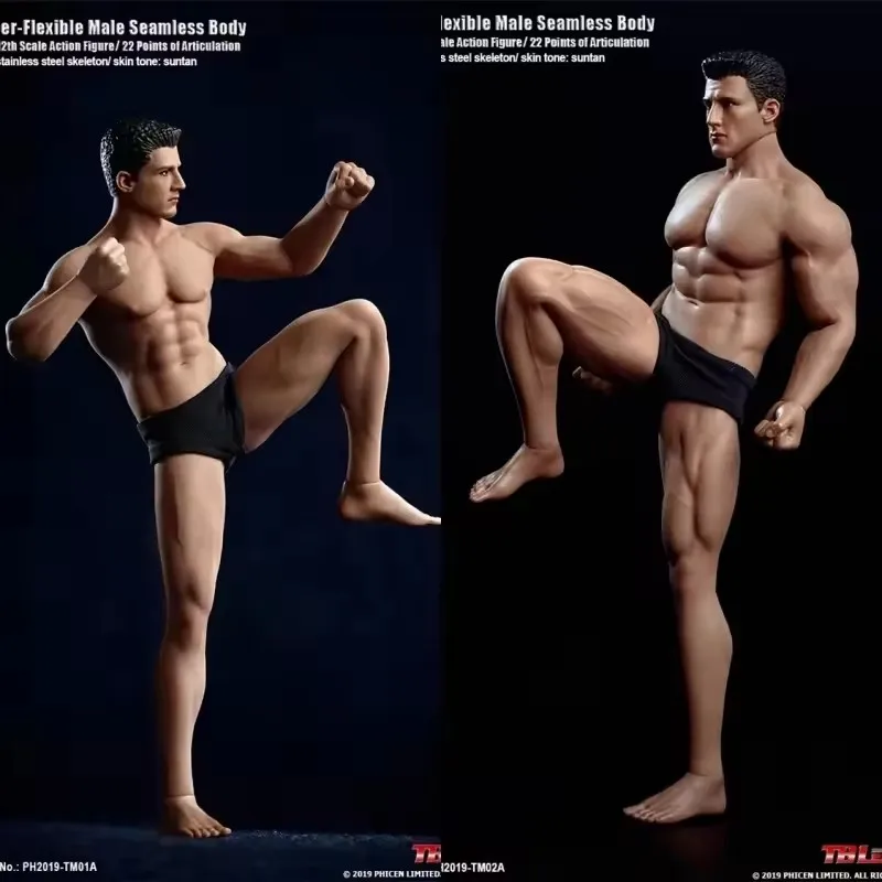 

New TBLeague TM01A TM02A 1/12 Scale Male Suntan Seamless Body with Head Sculpt 6'' Man Super Flexible Action Figure Model