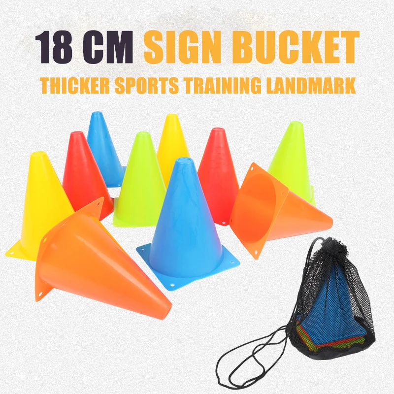 

5pcs18CM Sign Bucket 6Inch Barrier Football Road Flat Training Cone Roller Pile for basketball football Skateboards Training