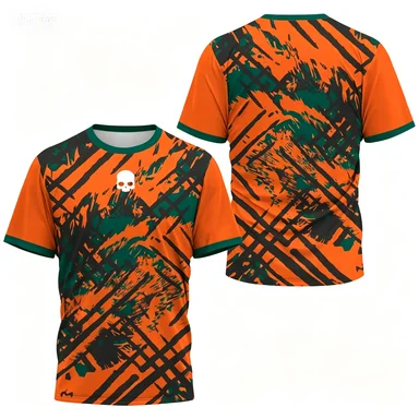 Men's T-shirt Round Neck Short Sleeved Color Printed Tennis Running Casual and Comfortable Outdoor Sportswear Top