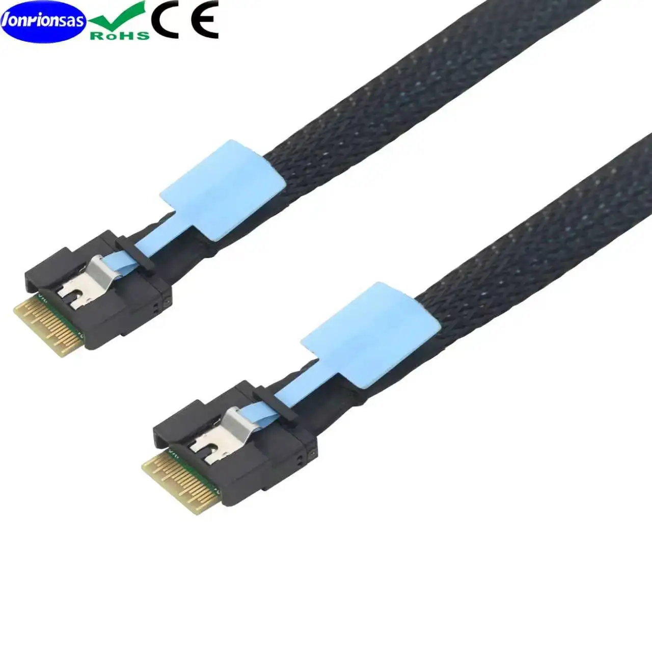 PCIe Slimline SAS SFF-8654 4i 38-pin PCIe 4.0 to SFF-8654 4i Fully Shielded High-Speed Server Cable with Anti-Misalignment Desig