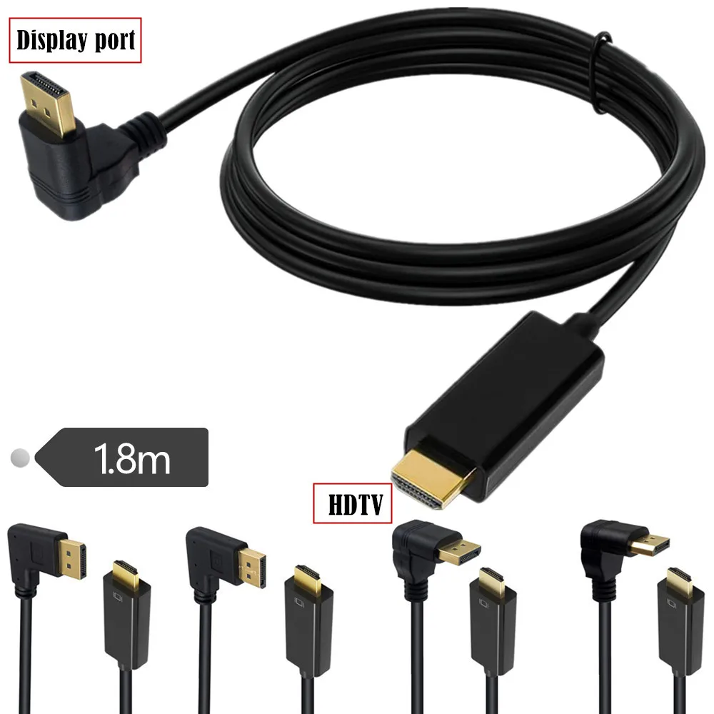 90-degree DP public-to-HDTV Revolution Cable Displayport HD video cable 4K