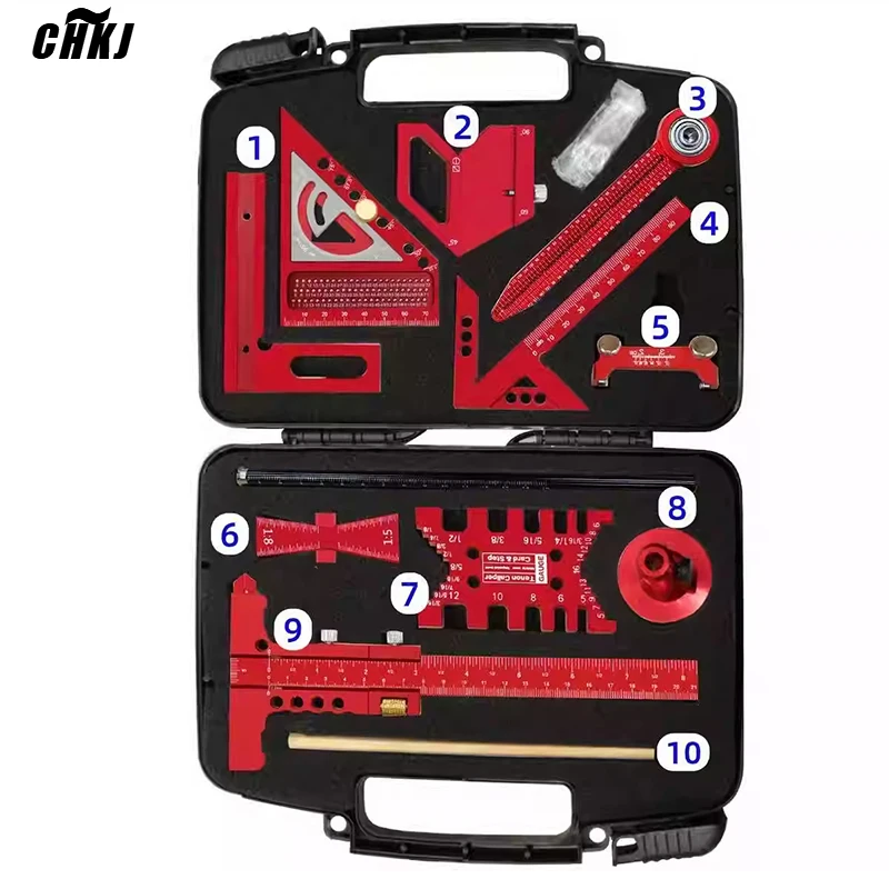 2026 Hot sellingWoodworking Measuring Tool Kit with Storage Box Woodworking Project Planning and Layout Board Splicing Auxiliary