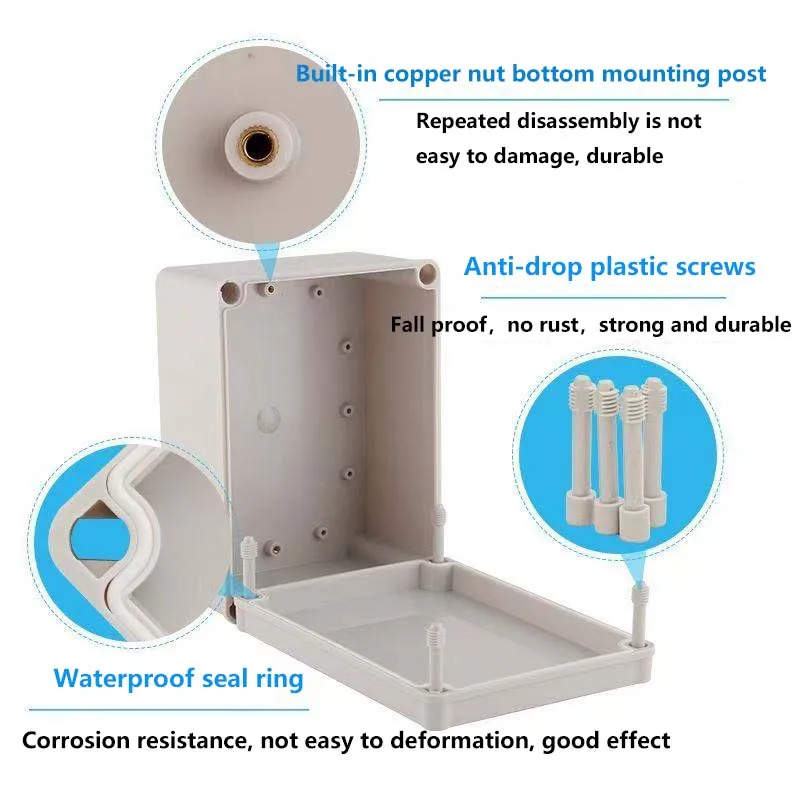 AG Series Plastic ABS Junction Box Screw Cable Custom Waterproof Junction Box Ip67 Outdoor Electrical Junction Box Enclosure