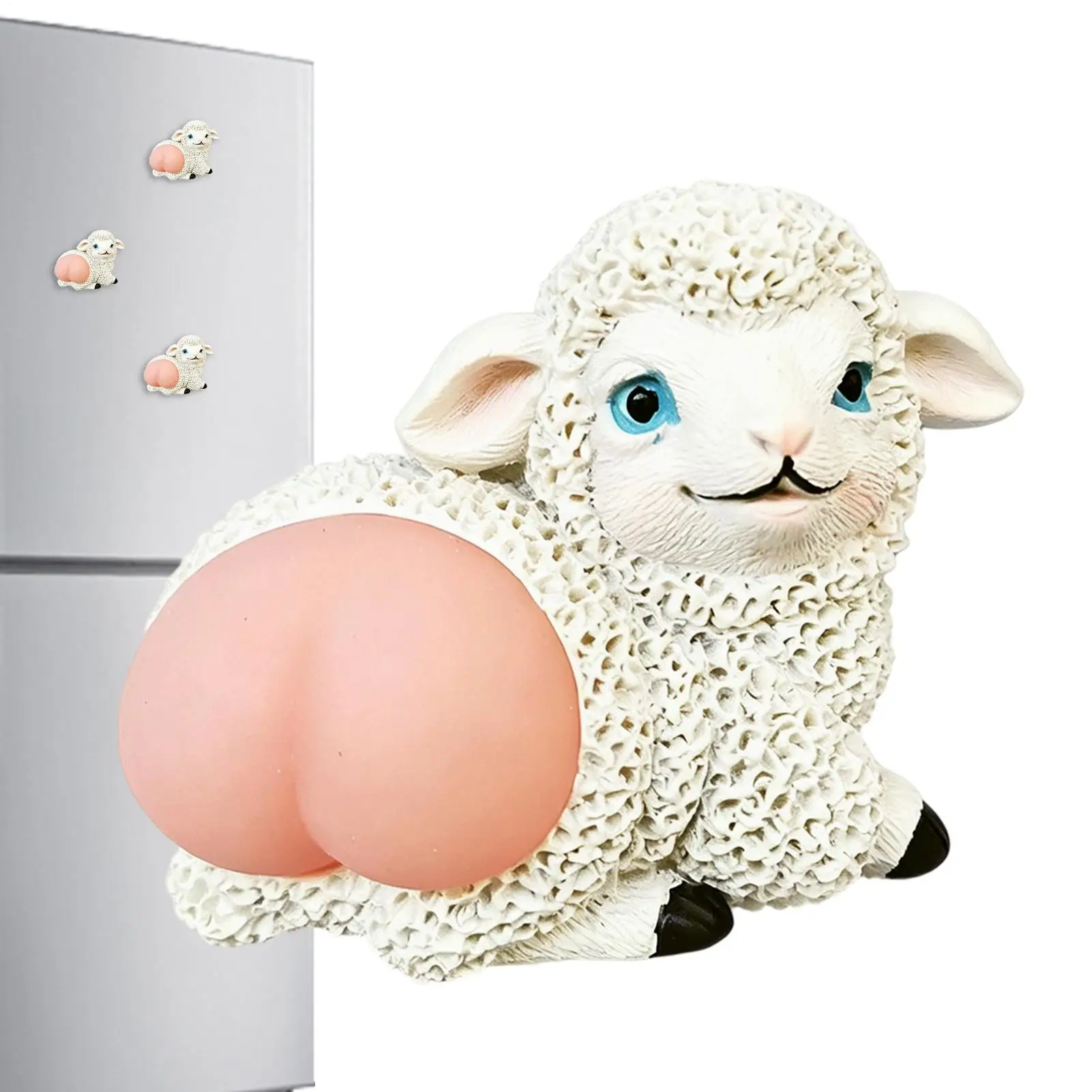 3D lamb refrigerator magnet Magnets for Refrigerator Sheep Shape Locker Kitchen Decor with Squeeze Butt Strong Fridge Magnets