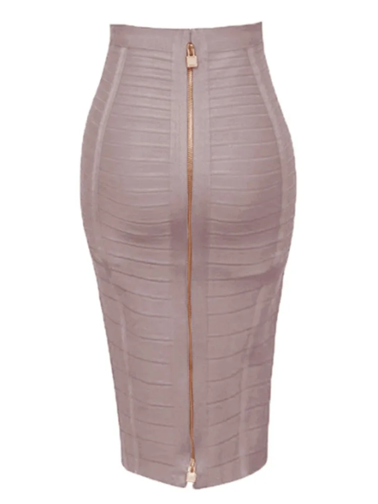 Envío Gratis talla grande XL XXL moda de verano Sexy falda vendaje con cremallera 2022 diseñador una línea ceñido al cuerpo falda lápiz Faldas 58cm