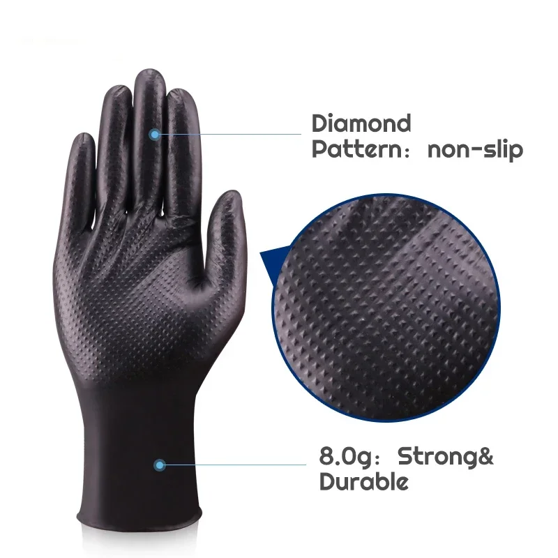 Multi-purpose Gloves Mechanic Industrial Waterproof Safety Work Gloves 8.0g Diamond Non-slip Mechanics Repair Gloves