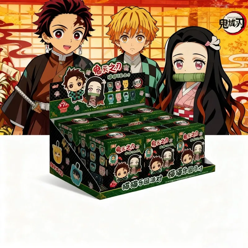 [Preventa] Eaki Demon Slayer genuino: Kimetsu No Yaiba Cat Park Party Series caja ciega de felpa Kamado Tanjirou Nezuko juguete de peluche