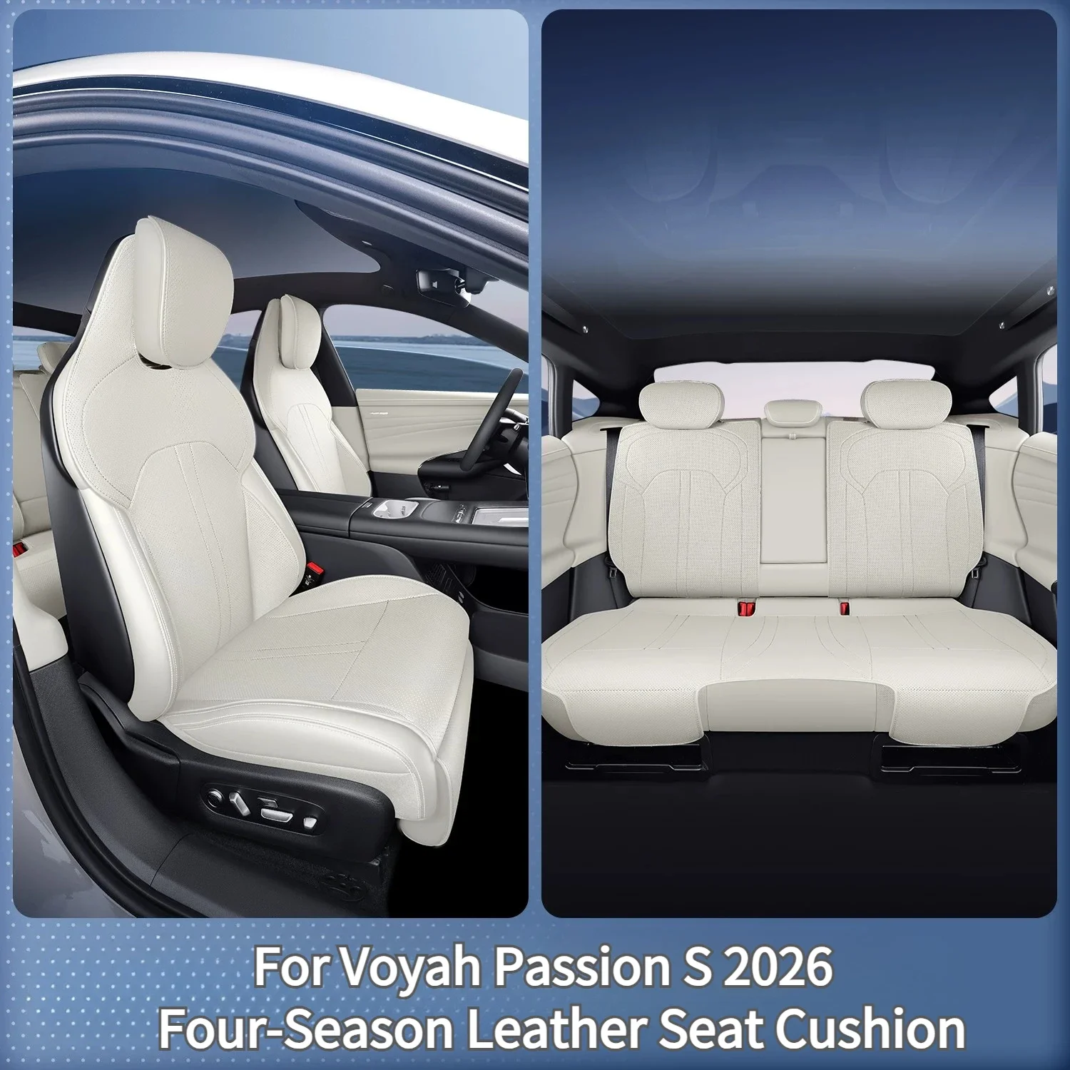 For Voyah Passion S 2026 Car Seat Covers All-Season Breathable Leather Pad Seat Cushion Protective Mat Car Interior Accessories detail image 1