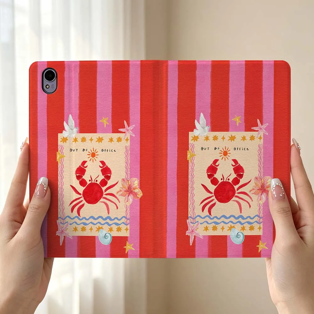 Crab Beach Outfit Pen Tray For Huawei MediaPad MatePad Honor Pro V6 9 V8 X9 X 10 13.3 12.3 11 11.5 Inch Tablet Case