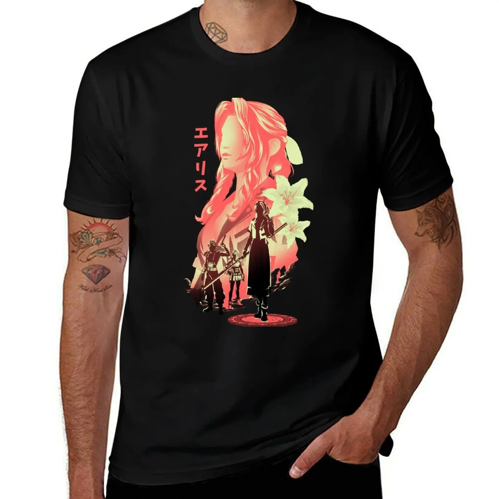 The Flower Girl Aerith T-Shirt Industrial Work Tee Shirt