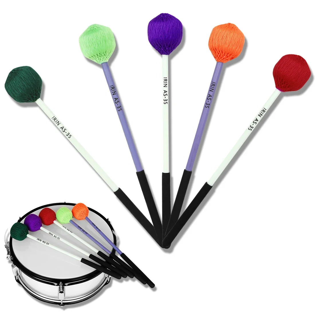 IRIN AS-35 ماريمبا أفخاذ كبيرة جدًا مطارق باس سلكية مطرقة ماريمبا عصي طبلة أدوات قرع ملحق #1