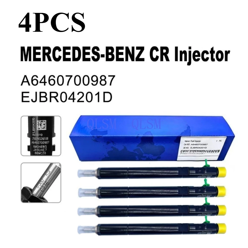 

4X EJBR04201D A6460700987 Common Rail Diesel Fuel Injector For Mercedes Benz W211 W203 Vito Sprinter 2.2 CDI OM646 Engine Nozzle