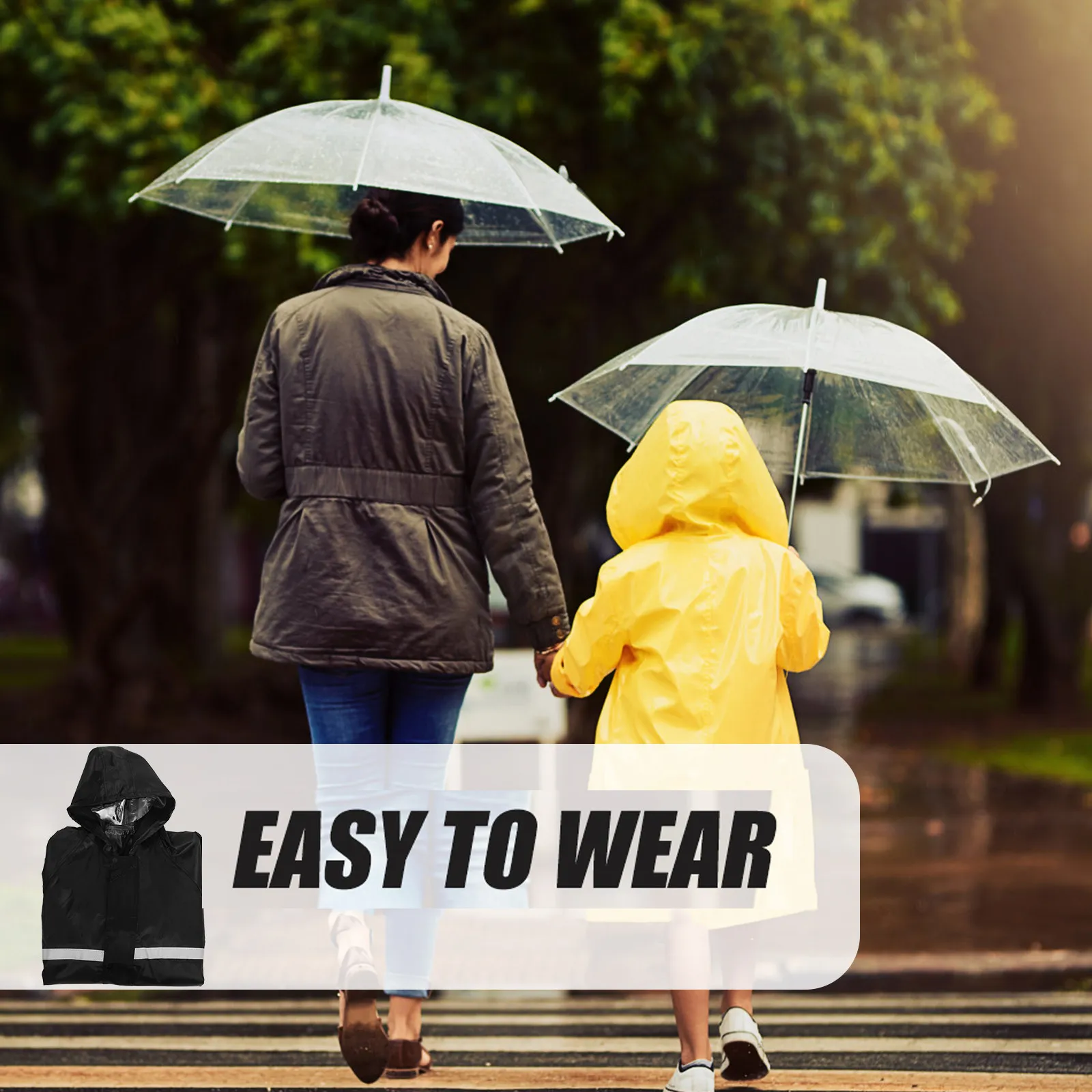 

1 шт. Водонепроницаемый рабочий плащ-дождевик со светоотражающими элементами, ветрозащитная куртка, удлиненная, размер XXXXL, черная, легкая, дышащая