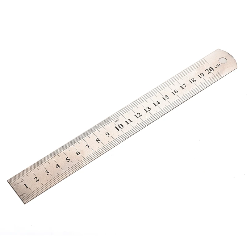 Metal Ruler Stainless steel Metric Rule Precision Double Sided Measuring Tool 20cm