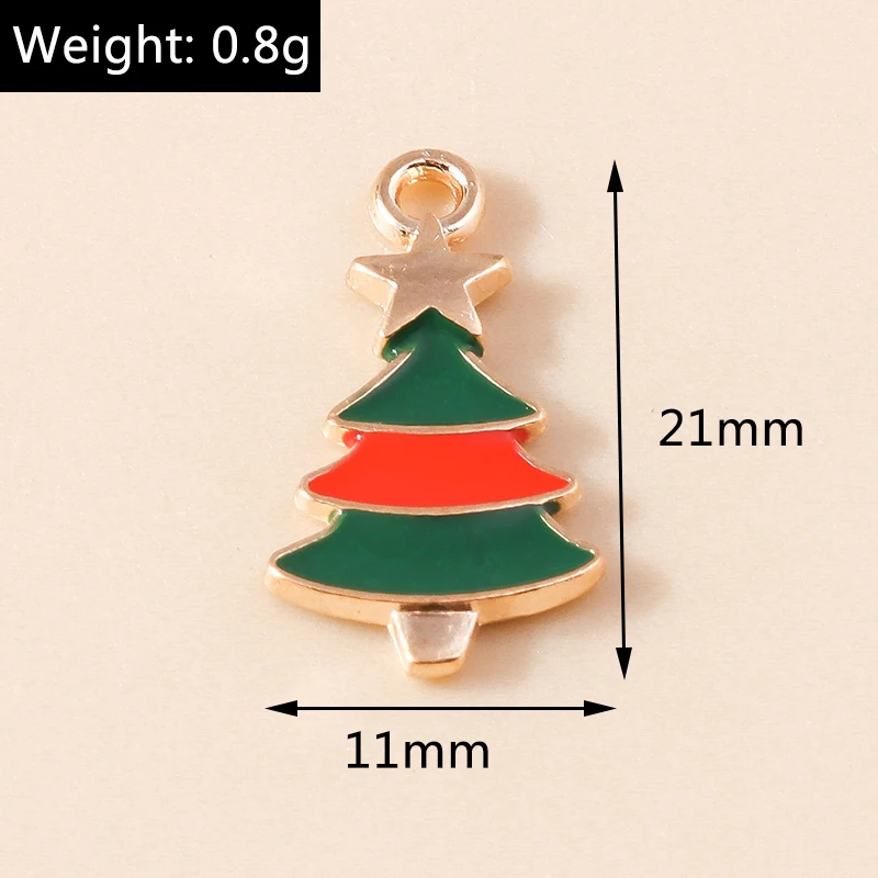 20 Stück gemischte niedliche Emaille-Weihnachtsbaum-Anhänger für die Schmuckherstellung, Tropfenohrringe, Halsketten, Armbänder, DIY-Bastelzubehör – Detail 14