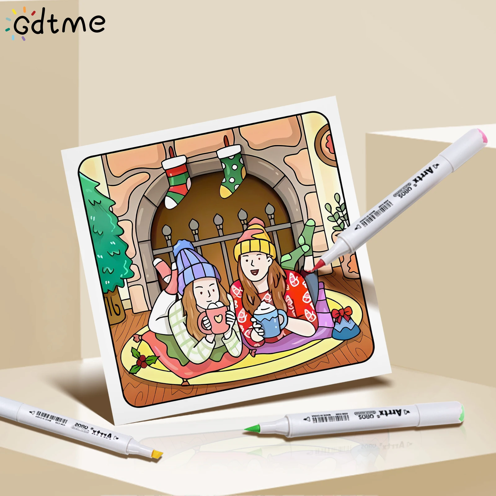 كتاب تلوين مريح للفتيات في عيد الميلاد للبالغين، هدية رسم عتيقة لتخفيف التوتر، لعبة رسم مونتيسوري التعليمية