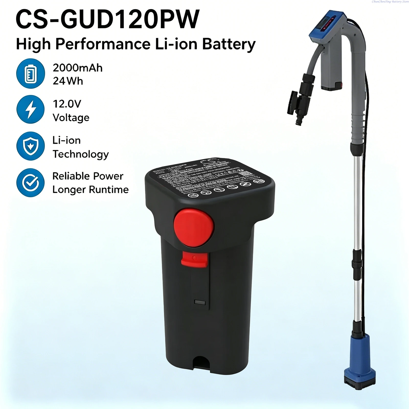 

Cameron Sino 12.0V 2000mAh Replacement Gardening Tools Battery GAP 12-20 for Gude RFP 12-201-04 Cordless Rainwater Recovery Pump