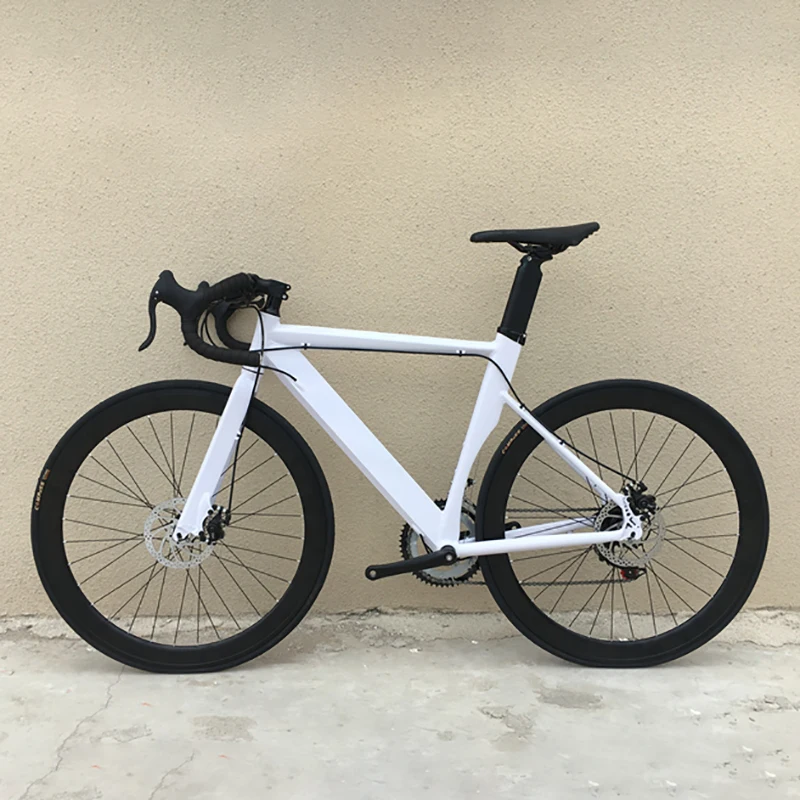 Rower szosowy 700C Rama ze stopu aluminium Prędkości roweru Podwójny hamulec tarczowy City Commuter 40mm Wysokość obręczy Wyścigi 48cm 52cm
