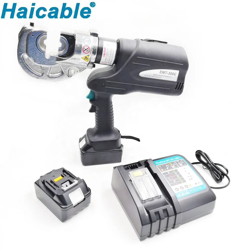 EMT-300C 16-300mm2 رأس العقص السريع 360 درجة الدورية بطارية تعمل بالطاقة أدوات هيدروليكية آلة العقص الهيدروليكية #3