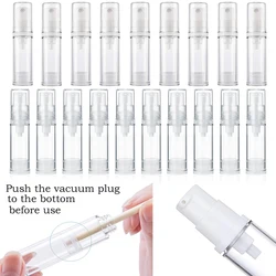 10Pcs 5ml-15ml Airless Pump Bottles Plastic Perfume Vacuum Spray Bottle Cosmetic Sample Containers For Makeup Serums Skin Toner
