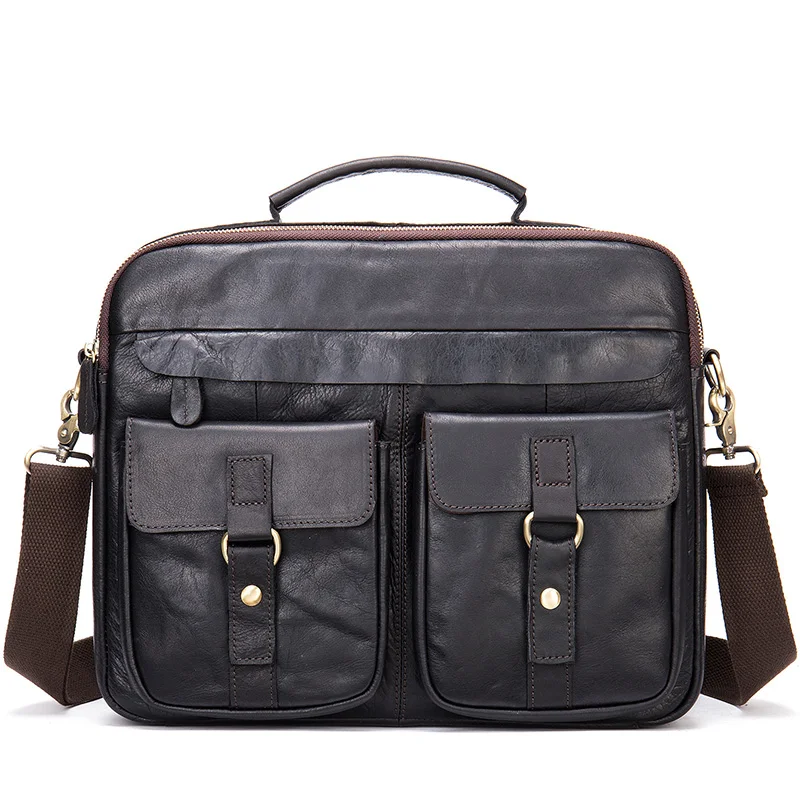 Vintage Mode Mannen Lederen Schoudertas Crossbody Tas Top Laag Koeienhuid Handtas Zakelijke Tas Voor Man Mannelijke Aktetas Tassen