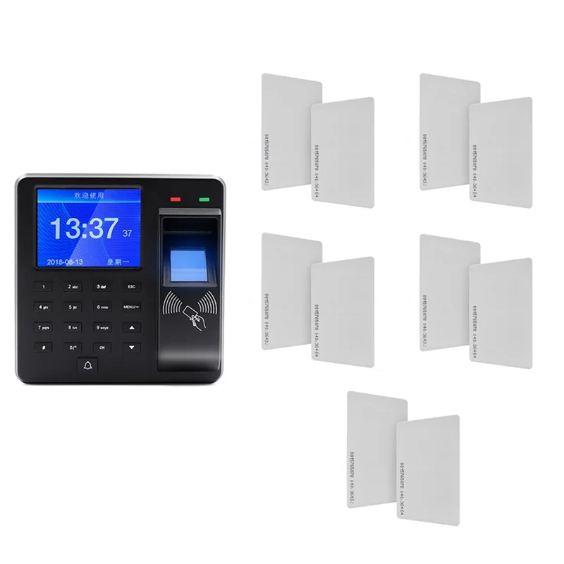 

ABGI-Time Attendance Clock Recorder 125Khz RFID Biometric Fingerprint Check In Recognition Door Access Control