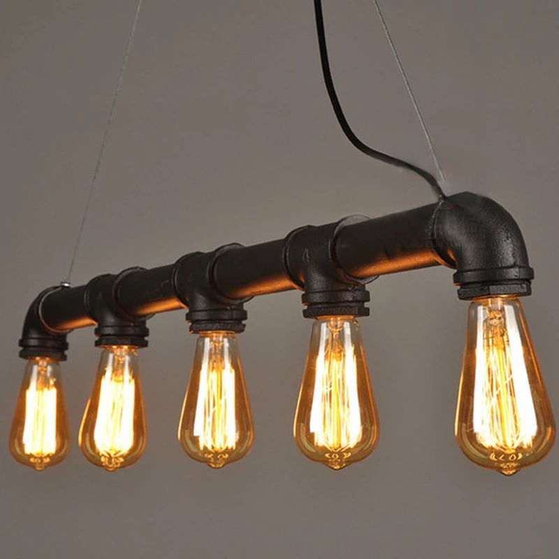 

Loft Vintage Pendant Lights Personalized Bar Lighting Industrial Vintage Water Pipe Pendant Lamp Cafe Bar Lamps