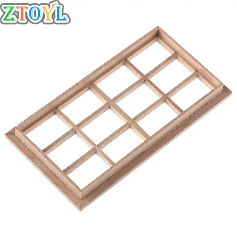 New 1:12 Dollhouse Wooden Window Frame Miniature Doll Houses