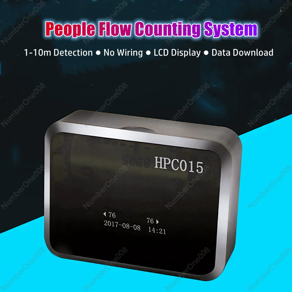 IR Infrared Beam People Flow Counting System 1~10m Wide Detection Range Person Counting System LCD Display Passenger Counter