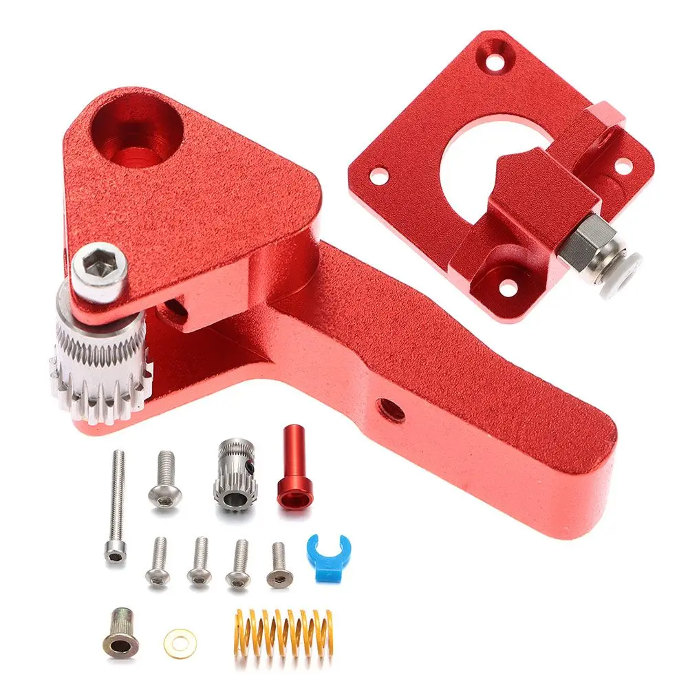 red Dual Gear Extruder Dual Hardened Aluminum Alloy Double Gear mk8 extruder 3D Printer Extruders Ender 3/5