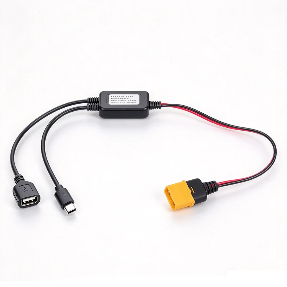 XT60 to USB-A/Type-C 5V Adapter Cord Lipo Battery Step Down 5V 3A Converter Cable For Phone Tablet PC DIY Part