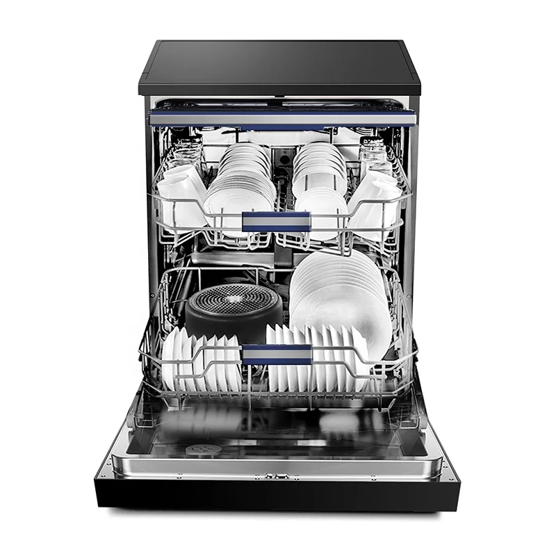 Energy Saving Auto Open Freestanding And Built In 3 Layers Basket 14 Sets Smart Dishwashers For Kitchen Appliances