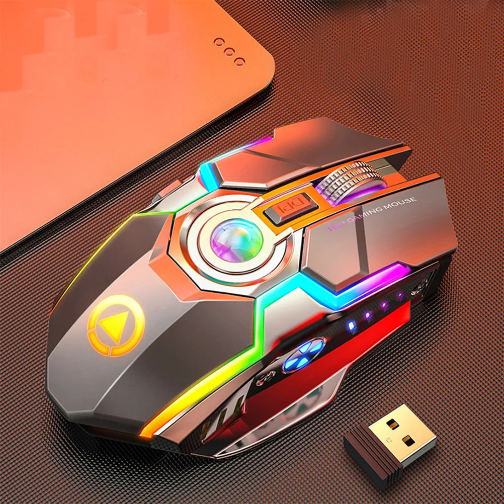 

Беспроводная игровая мышь с RGB-подсветкой, 2,4 ГГц, 7 кнопок, эргономичный дизайн, для компьютерных игр, серая, 1 шт.