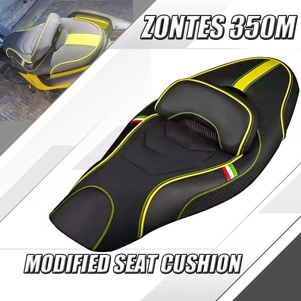 For Zontes 350M M 350 M Motorcycle Modified Seat Cushion Sports Seat Lumbar Support Waterproof Seat bag Suede Leather FIT 350M