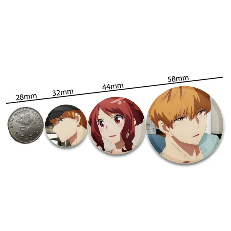 Anime Romantic Killer Cartoon Style Badge Funny Brooches on Backpack Clothes Handmade Round Enamel Pins Jewelry Gift Accessory