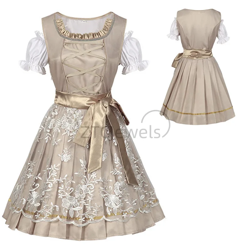 

2026 German Munich Oktoberfest Costume Adult Women Bavarian Traditional Ethnic Costume Beer Party Dress