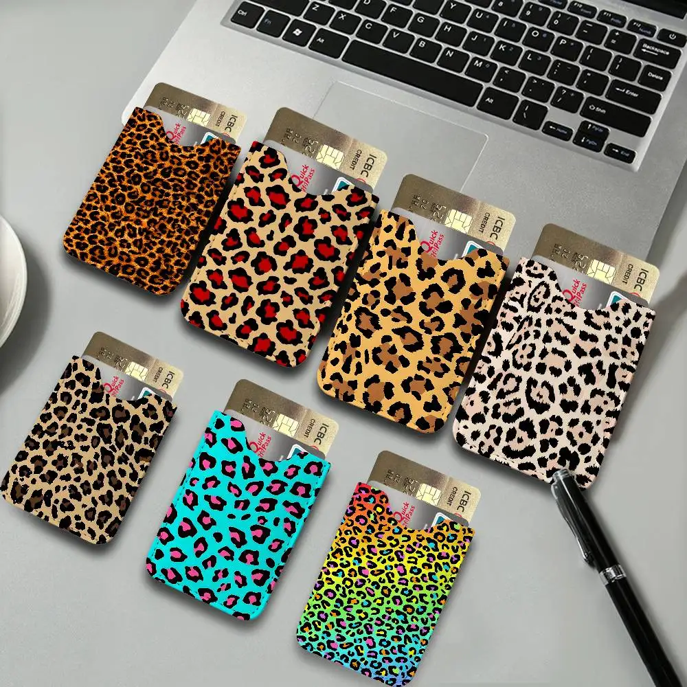 Leopard Pattern PU Leather Cardholder Ultra Slim Credit ID Card Organizer Lightweight Business Card Holder