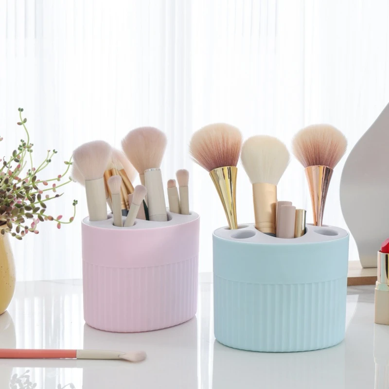 Toothbrush Holder Bathroom Organizer Countertop Stand Drainage Holes for Toothpaste Cup Razor Non Slip Plastic Keep Dry