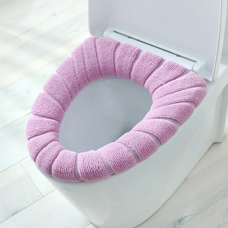 Toilet  Seat Cover Mat Winter Warm Toilet Pad For Children Cushion Soft Reusable Filling Washable Closestool Warmer Accessories