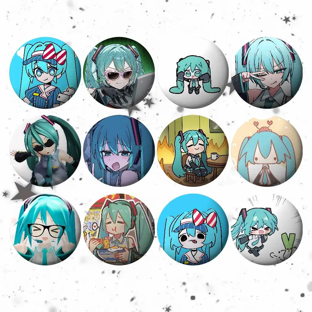 Insignias Kawaii de la Cantante Miku-S, Pin de Botón de Hojalata Suave, Broche Metálico, Accesorios de Joyería Personalizados para Sombrero, Bolso y Solapa