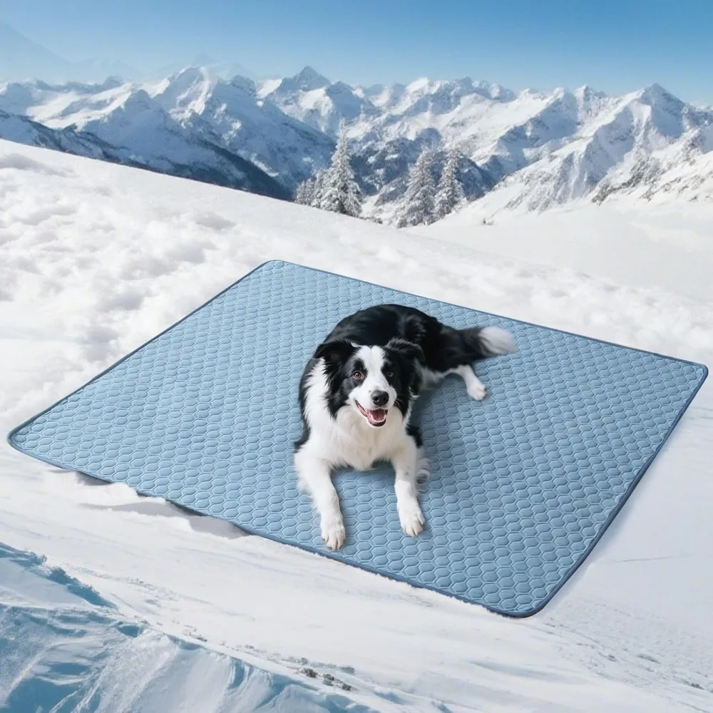 Extra Large Dog Cooling Mat, 60x80 Inch Washable Pad with Anti-Slip Bottom for Indoor Outdoor Use