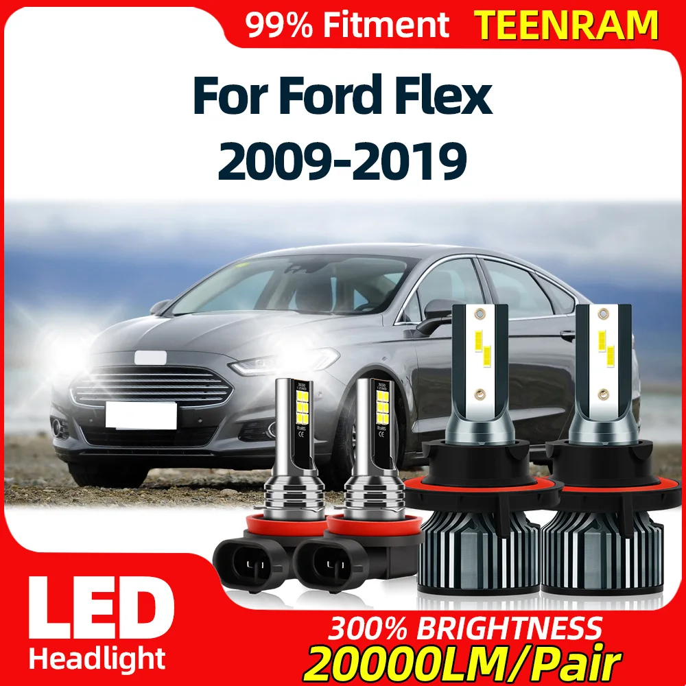 LED Headlight Bulbs 40000LM CSP Car Headlamps 6000K High Low Beam Fog Lamps 12V For Ford Flex 2009-2014 2015 2016 2017 2018 2019