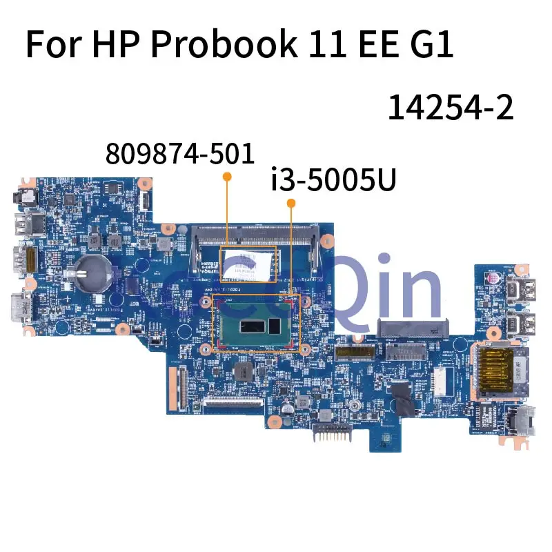 For HP Probook 11 EE G1 i3-5005U Notebook Mainboard 809874-501 14254-2 SR244 DDR3 Laptop Motherboard