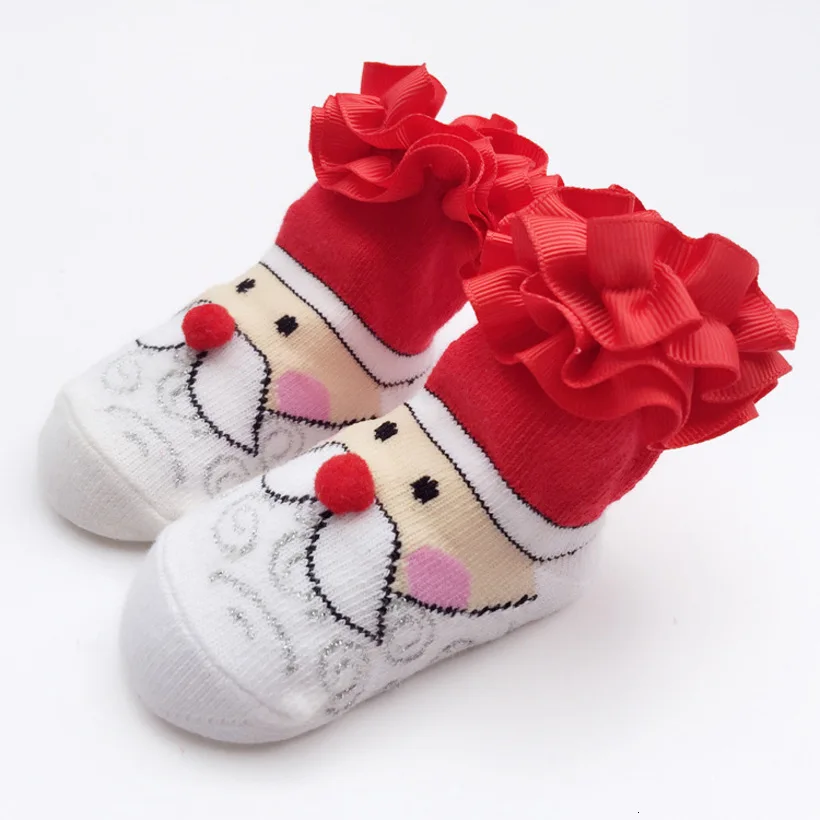 

2023 New Lace Christmas Socks Winter Baby Socks Cotton Santa Baby Girl Sock Cute New BornSock Toddler Baby Clothes Meia Infantil