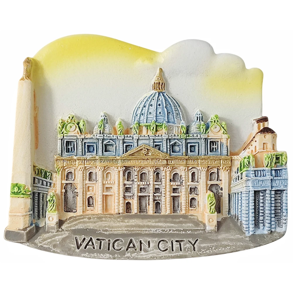 Imán para nevera 3D de la ciudad del vaticano, Italia, regalo, recuerdo, resina, colección de pegatinas magnéticas para nevera, decoración del hogar