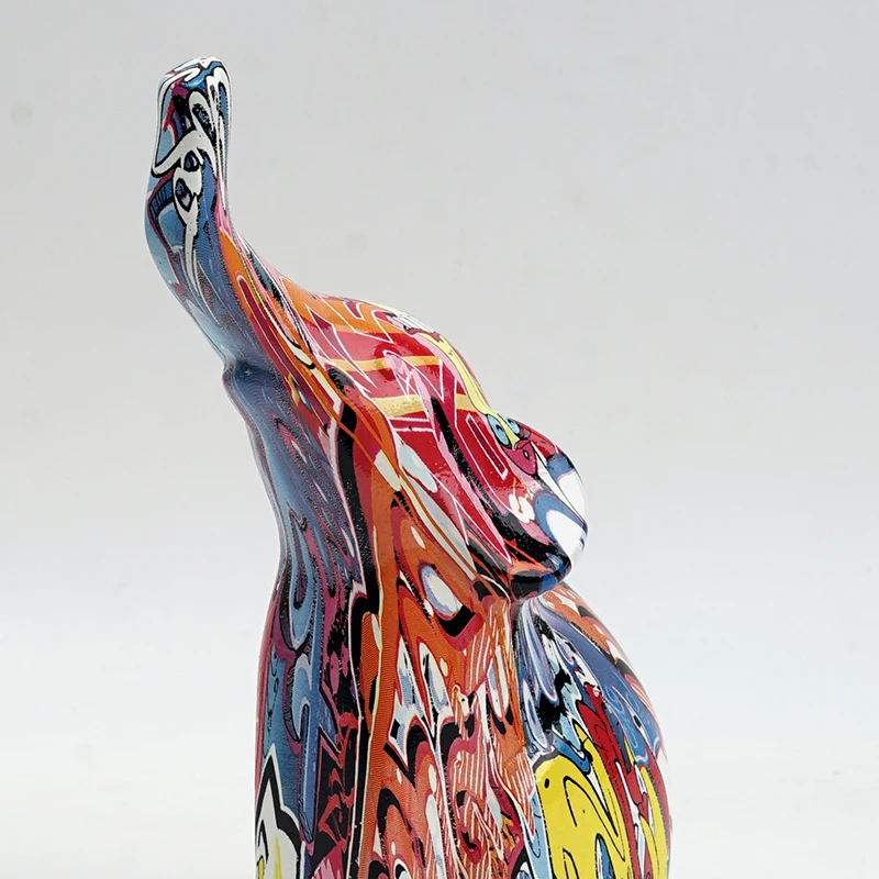 Modern Art Sculpture Home Decor Statue Animal Ornaments For Home Decoration Living Room Desk Bookshelf Graffiti Letter Elephant