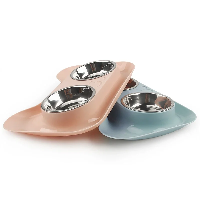 Cute Cat Bowl Pet Bowls Dog Food Double Bowl Pet Cat Water Elevated Feeder Fish shaped cat bowl Spoon for cat food Cute bowl Dog