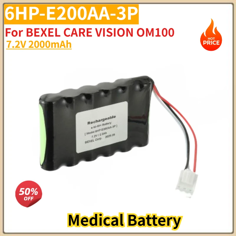 

6HP-E200AA-3P High Quality Medical Battery 7.2V 2000mAh for BEXEL CARE VISION OM100 Brand New Replacement Battery